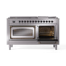 ILVE 60-Inch Nostalgie II Noblesse Natural Gas Dual Fuel Range   in Stainless Steel with Bronze Trim (UN60FNMPSSB)