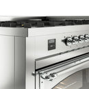ILVE 60-Inch Nostalgie II Noblesse Dual Fuel Range with 9 Sealed Burners, Griddle, Triple Glass Door Oven in Stainless Steel with Chrome Trim (UN60FNMPSSC)