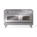 ILVE 60-Inch Nostalgie II Noblesse Propane Gas Dual Fuel Range  in Stainless Steel with Chrome Trim (UN60FNMPSSCLP)