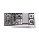 ILVE 60-Inch Nostalgie II Propane Gas Dual Fuel Range with 9 Burners, Griddle and Triple Glass Door Oven in Stainless Steel with Chrome Trim (UP60FNMPSSCLP)