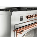ILVE 60-Inch Nostalgie II Noblesse Propane Gas Dual Fuel Range with 9 Sealed Burners, Griddle, Triple Glass Door Oven in Stainless Steel with Copper Trim (UN60FNMPSSPLP)