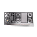 ILVE 60-Inch Nostalgie II Natural Gas Dual Fuel Range with 9 Burners, Griddle and Triple Glass Door Oven in Stainless Steel with Copper Trim (UP60FNMPSSP)