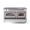 ILVE 60-Inch Nostalgie II Noblesse Natural Gas Dual Fuel Range   in White with Bronze Trim (UN60FNMPWHB)