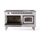 ILVE 60-Inch Nostalgie II Noblesse Propane Gas Dual Fuel Range with 9 Sealed Burners, Griddle, Triple Glass Door Oven in White with Bronze Trim (UN60FNMPWHBLP)