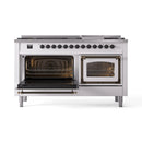 ILVE 60-Inch Nostalgie II Noblesse Natural Gas Dual Fuel Range   in White with Bronze Trim (UN60FNMPWHB)