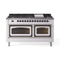ILVE 60-Inch Nostalgie II Noblesse Natural Gas Dual Fuel Range   in White with Bronze Trim (UN60FNMPWHB)