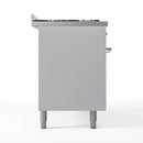ILVE 60-Inch Nostalgie II Propane Gas Dual Fuel Range with 9 Burners, Griddle and Triple Glass Door Oven in White with Chrome Trim (UP60FNMPWHCLP)