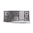 ILVE 60-Inch Nostalgie II Propane Gas Dual Fuel Range with 9 Burners, Griddle and Triple Glass Door Oven in White with Chrome Trim (UP60FNMPWHCLP)
