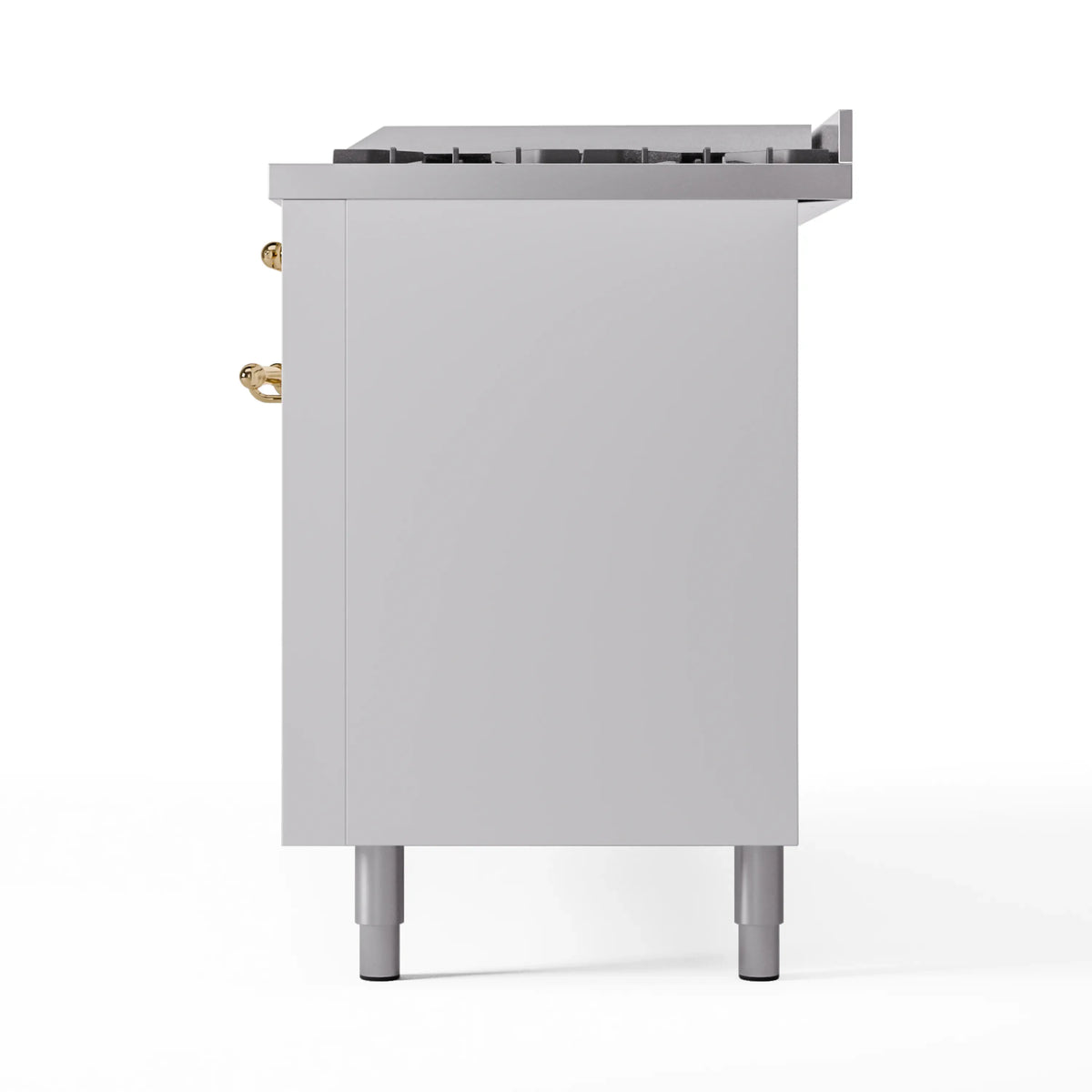 White range rear section with brass hardware and four leveling legs
