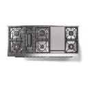 ILVE 60-inch Professional Plus II Propane Gas Dual Fuel Range with 9 Burners, Griddle, and Solid Door Oven in Blue Grey (UP60FQMPBGLP)