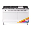 ILVE 60-inch Professional Plus II Propane Gas Dual Fuel Range with 9 Burners, Griddle, and Solid Door Oven in RAL (UP60FQMPRALP)