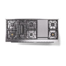 ILVE 60-inch Professional Plus II Natural Gas Dual Fuel Range with 9 Burners, Griddle, and Solid Door Oven in Stainless Steel (UP60FQMPSS)