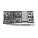 ILVE 60-inch Professional Plus II Propane Gas Dual Fuel Range with 9 Burners, Griddle, and Solid Door Oven in Stainless Steel (UP60FQMPSSLP)
