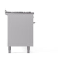ILVE 60-inch Professional Plus II Propane Gas Dual Fuel Range with 9 Burners, Griddle, and Solid Door Oven in White (UP60FQMPWHLP)