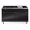 ILVE 60-Inch Nostalgie II Propane Gas Dual Fuel Range with 9 Burners, Griddle and Solid Door Oven in Glossy Black with Bronze Trim (UP60FQNMPBKBLP)