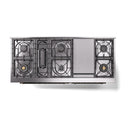 ILVE 60-Inch Nostalgie II Dual Fuel Range with 9 Burners, Griddle and Solid Door Oven in Glossy Black with Bronze Trim (UP60FQNMPBKB)