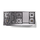 ILVE 60-Inch Nostalgie II Propane Gas Dual Fuel Range with 9 Burners, Griddle and Solid Door Oven in Burgundy with Chrome Trim (UP60FQNMPBUCLP)