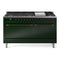 ILVE 60-Inch Nostalgie II Propane Gas Dual Fuel Range with 9 Burners, Griddle and Solid Door Oven in Emerald Green with Bronze Trim (UP60FQNMPEGBLP)