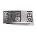 ILVE 60-Inch Nostalgie II Natural Gas Dual Fuel Range with 9 Burners, Griddle, and Solid Door Oven in Emerald Green with Chrome Trim (UP60FQNMPEGC)