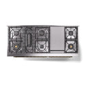 ILVE 60-Inch Nostalgie II Natural Gas Dual Fuel Range with 9 Burners, Griddle, and Solid Door Oven in Emerald Green with Brass Trim (UP60FQNMPEGG)