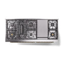 ILVE 60-Inch Nostalgie II Propane Gas Dual Fuel Range with 9 Burners, Griddle, and Solid Door Oven in Emerald Green with Brass Trim (UP60FQNMPEGGLP)