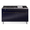 ILVE 60-Inch Nostalgie II Propane Gas Dual Fuel Range with 9 Burners, Griddle, and Solid Door Oven in Midnight Blue with Bronze Trim (UP60FQNMPMBBLP)