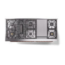 ILVE 60-Inch Nostalgie II Propane Gas Dual Fuel Range with 9 Burners, Griddle, and Solid Door Oven in Midnight Blue with Copper Trim (UP60FQNMPMBPLP)
