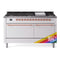 ILVE 60-Inch Nostalgie II Natural Gas Dual Fuel Range with 9 Burners, Griddle, and Solid Door Oven in Custom RAL with Copper Trim (UP60FQNMPRAP)