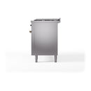 ILVE 60-Inch Nostalgie II Propane Gas Dual Fuel Range with 9 Burners, Griddle, and Solid Door Oven in Stainless Steel with Bronze Trim (UP60FQNMPSSBLP)
