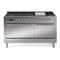 ILVE 60-Inch Nostalgie II Propane Gas Dual Fuel Range with 9 Burners, Griddle, and Solid Door Oven in Stainless Steel with Chrome Trim (UP60FQNMPSSCLP)