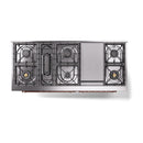 ILVE 60-Inch Nostalgie II Propane Gas Dual Fuel Range with 9 Burners, Griddle, and Solid Door Oven in Stainless Steel with Copper Trim (UP60FQNMPSSPLP)