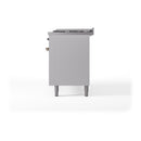 ILVE 60-Inch Nostalgie II Natural Gas Dual Fuel Range with 9 Burners, Griddle, and Solid Door Oven in White with Bronze Trim (UP60FQNMPWHB)