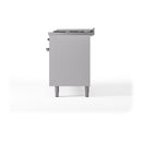 ILVE 60-Inch Nostalgie II Propane Gas Dual Fuel Range with 9 Burners, Griddle, and Solid Door Oven in White with Bronze Trim (UP60FQNMPWHBLP)