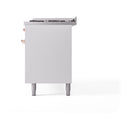 ILVE 60-Inch Nostalgie II Propane Gas Dual Fuel Range with 9 Burners, Griddle, and Solid Door Oven in White with Copper Trim (UP60FQNMPWHPLP)
