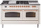 ILVE Nostalgie II 60-Inch Dual Fuel Freestanding Range in Antique White with Copper Trim (UP60FSNMPAWP)