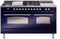 ILVE Nostalgie II 60-Inch Dual Fuel Freestanding Range in Midnight Blue with Chrome Trim (UP60FSNMPMBC)