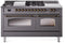 ILVE Nostalgie II 60-Inch Dual Fuel Freestanding Range in Matte Graphite with Bronze Trim (UP60FSNMPMGB)