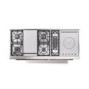 ILVE 60-Inch Nostalgie II Noblesse Propane Gas Dual Fuel Range with 7 Sealed Burners, Griddle, French Top and Triple Glass Door Oven in Glossy Black with Copper Trim (UN60FSNMPBKPLP)