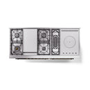 ILVE 60-Inch Nostalgie II Noblesse Natural Gas Dual Fuel Range with 7 Sealed Burners, Griddle, French Top and Triple Glass Door Oven in Burgundy with Bronze Trim (UN60FSNMPBUB)