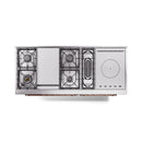 ILVE 60-Inch Nostalgie II Noblesse Propane Gas Dual Fuel Range with 7 Sealed Burners, Griddle, French Top and Triple Glass Door Oven in Burgundy with Copper Trim (UN60FSNMPBUPLP)