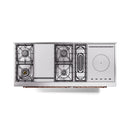 ILVE 60-Inch Nostalgie II Noblesse Natural Gas Dual Fuel Range with 7 Sealed Burners, Griddle, French Top, and Triple Glass Door Oven in Emerald Green with Copper Trim (UN60FSNMPEGP)