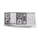 ILVE 60-Inch Nostalgie II Noblesse Propane Gas Dual Fuel Range with 7 Sealed Burners, Griddle, French Top, and Triple Glass Door Oven in Midnight Blue with Chrome Trim (UN60FSNMPMBCLP)