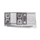 ILVE 60-Inch Nostalgie II Noblesse Propane Gas Dual Fuel Range with 7 Sealed Burners, Griddle, French Top, and Triple Glass Door Oven in Matte Graphite with Bronze Trim (UN60FSNMPMGBLP)
