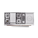 ILVE 60-Inch Nostalgie II Noblesse Propane Gas Dual Fuel Range with 7 Sealed Burners, Griddle, French Top, and Triple Glass Door Oven in Matte Graphite with Copper Trim (UN60FSNMPMGPLP)