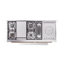 ILVE 60-Inch Nostalgie II Noblesse Natural Gas Dual Fuel Range with 7 Sealed Burners, Griddle, French Top, and Triple Glass Door Oven in White with Copper Trim (UN60FSNMPWHP)
