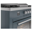 ILVE Professional Plus II 60-Inch Propane Gas Dual Fuel Range with 7 Burners, Griddle, & French Top with Solid Door Oven in Blue Grey (UP60FSQMPBGLP)