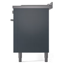 ILVE Professional Plus II 60-Inch Natural Gas Dual Fuel Range with 7 Burners, Griddle, & French Top with Solid Door Oven in Blue Grey (UP60FSQMPBG)