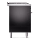 ILVE Professional Plus II 60-Inch Natural Gas Dual Fuel Range with 7 Burners, Griddle, & French Top with Solid Door Oven in Glossy Black (UP60FSQMPBK)