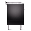 ILVE Professional Plus II 60-Inch Propane Gas Dual Fuel Range with 7 Burners, Griddle, & French Top with Solid Door Oven in Glossy Black (UP60FSQMPBKLP)