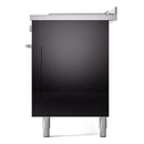 ILVE Professional Plus II 60-Inch Natural Gas Dual Fuel Range with 7 Burners, Griddle, & French Top with Solid Door Oven in Glossy Black (UP60FSQMPBK)